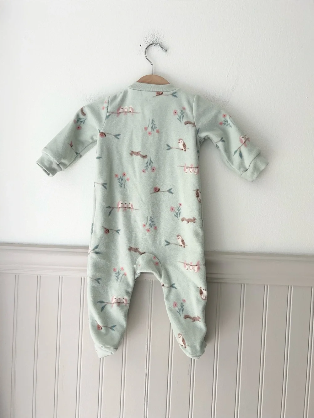 Carter’s 6 Months Mint Woodland Footed Sleeper 2-Way Zipper